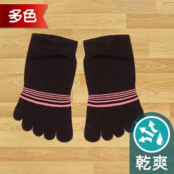 蒂巴蕾TOE SOCKS乾爽五指短襪-細條紋黑