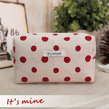It’s mine 化妝包系列-水玉點點-米