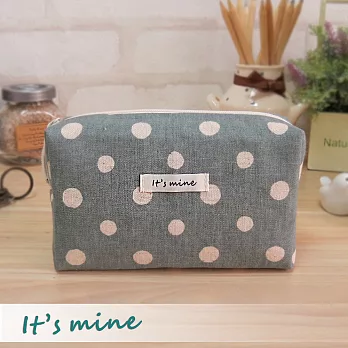 It’s mine 化妝包系列-水玉點點-藍綠