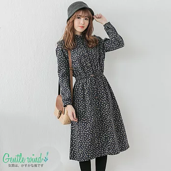 【Gentle wind 輕輕.吹】變型蟲綁腰長襯洋-FREEFREE藍