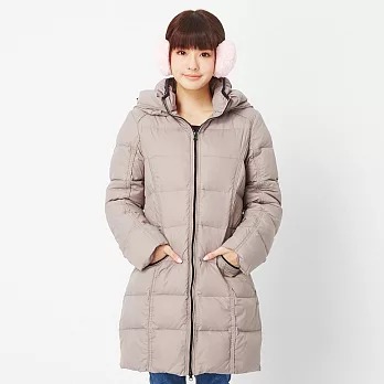 TOP GIRL-連帽長版羽絨外套S灰