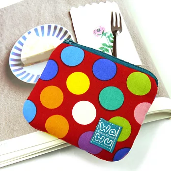 WaWu 小零錢包(紅色點點)(繽紛大紅點)