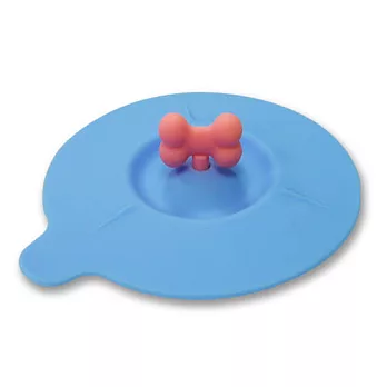 【OMORY】防漏矽膠杯蓋(狗骨頭造型-2入)藍底+粉狗骨