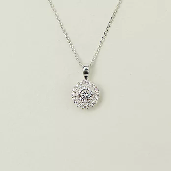 【安珂ECO正韓飾品】簡約小碎鑽繞圓鑽 925純銀項鍊