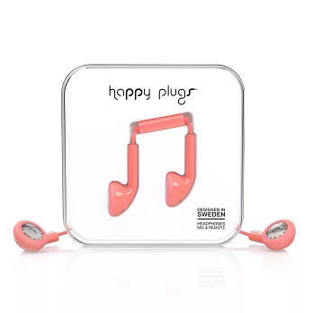 Happy Plugs 音符耳塞式耳機 -珊瑚粉