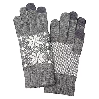 [MUJI無印良品]羊毛混立體編織雪花紋觸控手套灰色