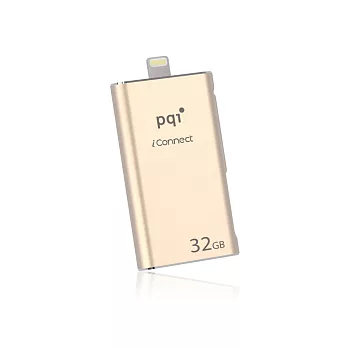 PQI iConnect 蘋果專用超速雙享碟 32GB USB 3.0 蘋果MFi認證通過-金