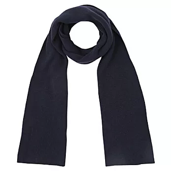 [MUJI無印良品]羊毛螺紋圍巾深藍