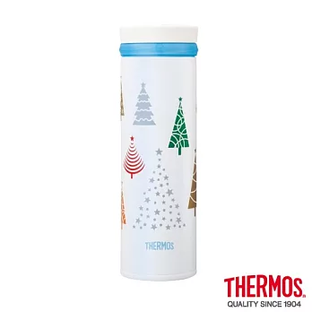 【THERMOS 膳魔師】超輕量 不鏽鋼真空保溫杯0.5L-聖誕樹(JNO-500-CT)CT(聖誕樹)