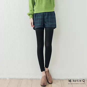 【KatieQ】綠格配色秋冬短褲-FREEFREE綠