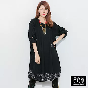 【潘克拉】二件式挖洞造型上衣-FREEFREE黑