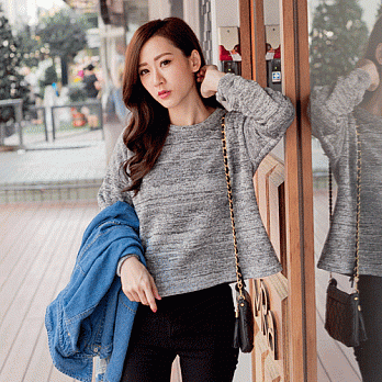 ROSE。超溫暖刷毛針織上衣 灰系