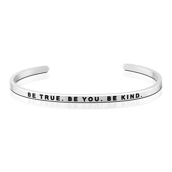 MANTRABAND 美國悄悄話手環 Be True Be You Be Kind 銀色