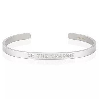 MANTRABAND 美國悄悄話手環 BE THE CHANGE 成為更好的自己 銀色寬版 男款