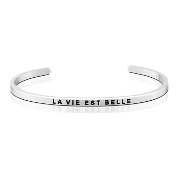 MANTRABAND 美國悄悄話手環 La Vie Est Belle 美麗人生 銀色