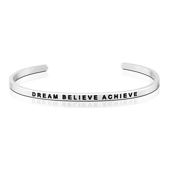 MANTRABAND 美國悄悄話手環 Dream Believe Achieve 銀色