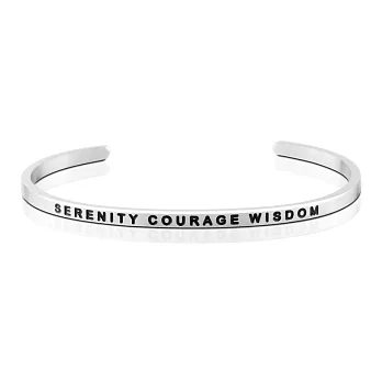 MANTRABAND 美國悄悄話手環 Serenity Courage Wisdom 銀色