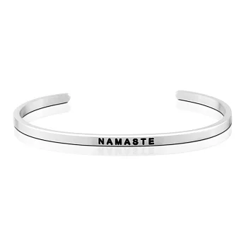 MANTRABAND 美國悄悄話手環 Namaste 虔誠致意 銀色