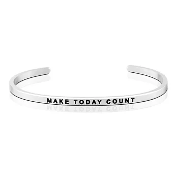 MANTRABAND 美國悄悄話手環 MAKE TODAY COUNT 把握今天 銀色