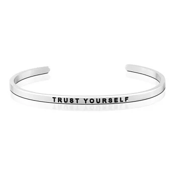 MANTRABAND 美國悄悄話手環 TRUST YOURSELF 相信自己 銀色 附原廠盒