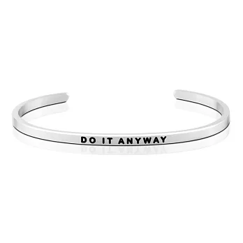 MANTRABAND 美國悄悄話手環 DO IT ANYWAY 不管怎樣 做就對了 銀色 附原廠盒