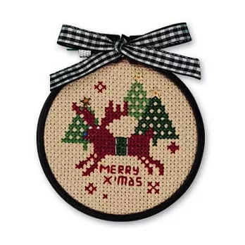[Xiu Crafts]繡/ 3吋繡框材料包/聖誕麋鹿