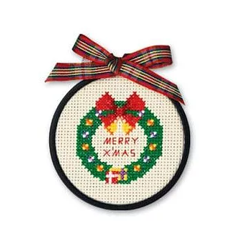[Xiu Crafts]繡/ 3吋繡框材料包/聖誕花圈
