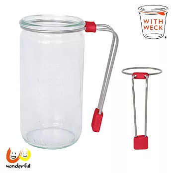 日本WITH WECK小口徑玻璃罐專用握把(長)-紅