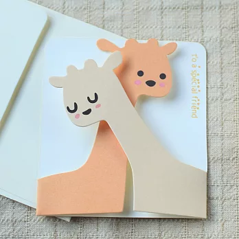 紙雕創意卡片‧親情卡‧長頸鹿