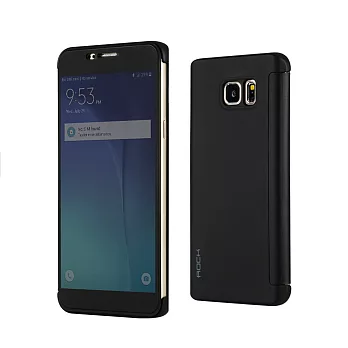 Rock Samsung Galaxy Note 5博視系列側翻皮套(黑)