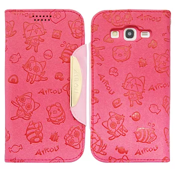 Aztec 艾路貓 Samsung Galaxy S Duos 2 掀蓋式皮套 手機殼-小貓深粉
