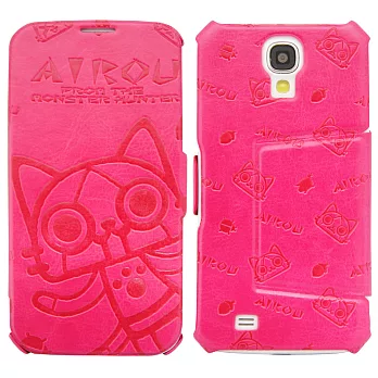 Aztec 艾路貓 Samsung S4 掀蓋式皮套 手機殼-貓頭粉