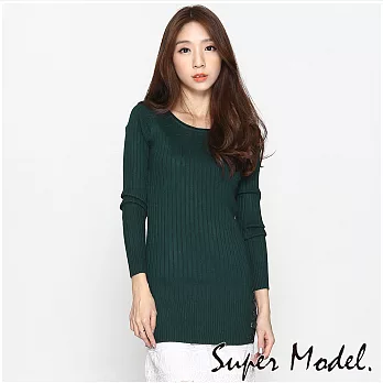 【名模衣櫃】知性直條鈕扣針織衫-共6色 (適穿M-XL)FREE深綠色