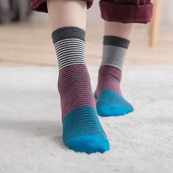 蒂巴蕾 Chic 流行教主 warm socks-多色條紋水藍