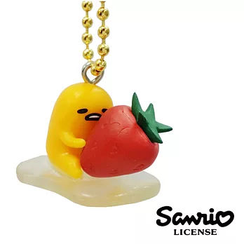【日本三麗鷗正版】蛋黃哥 盒玩 吊飾/鑰匙圈 單售-草莓抱抱