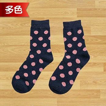 蒂巴蕾 兔羊毛襪-可愛點點藏青