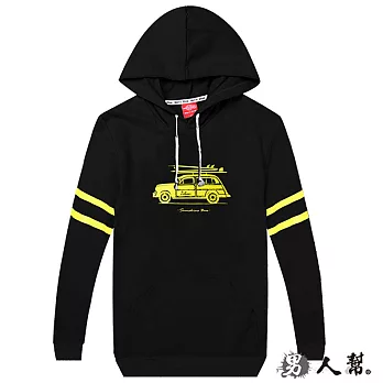 【男人幫 】簡單衝浪之旅連帽口袋長袖T恤 (T5773)4XL黑