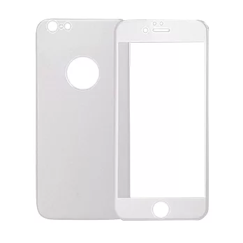 APPLE iPhone6S Plus 5.5吋 3D曲面全滿版鋼化玻璃前+合金後貼(銀)