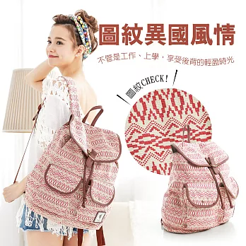 1818 韓風學院系列 校園束口繩後背包 紅(1860870-R)