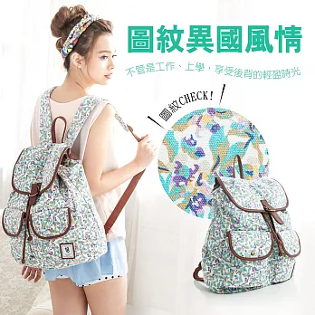 1818 韓風學院系列 校園束口繩後背包 綠(1860870-U)