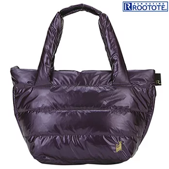 ROOTOTE時尚金屬光澤輕巧羽毛手提袋-深紫(229301)