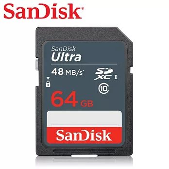 【SanDisk】Ultra SDHC/SDXC UHS-I 64G 記憶卡(每秒48MB)