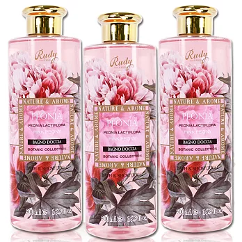 義大利Rudy米蘭香氛牡丹晶嫩保濕沐浴露500ml 三入