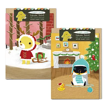 Smohouse 聖誕卡片組︰企鵝&馴鹿 (2入)