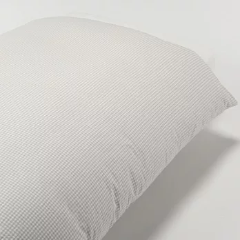 [MUJI無印良品]有機棉柔舒水洗棉格紋被套/Q/灰色灰色