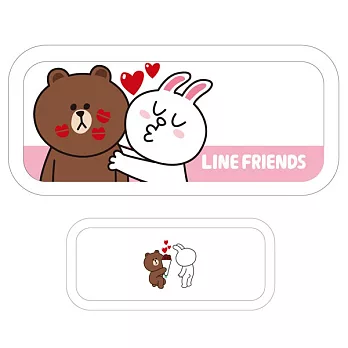 【LINE FRIENDS】寬雙層筆盒(熊兔戀愛版)