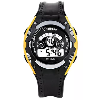 Watch-123 型男日誌-七彩炫光街頭潮流電子腕錶 (5色任選)黃色