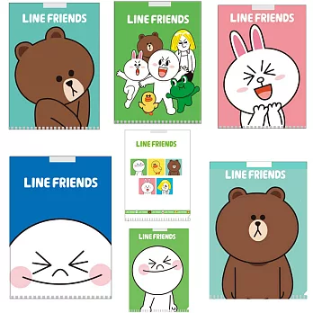 【LINE FRIENDS】口袋型文件夾-5入組(7款隨機)