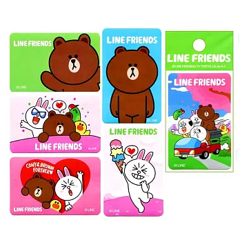 【LINE FRIENDS】悠遊卡貼紙-4入組(6款隨機出貨)