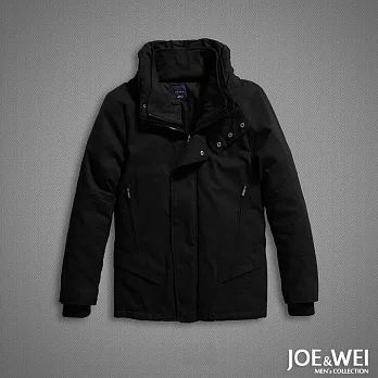 【JOE & WEI】假兩件雙層高領鋪棉外套(2色)-M-XLM黑